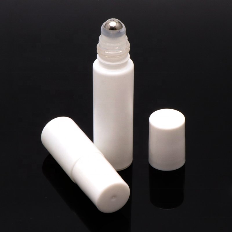 Travel Size Frosted Amber Clear White Perfume Oil 10ml Roll On Clear Steel Ball Essential Roller Bottle Glass