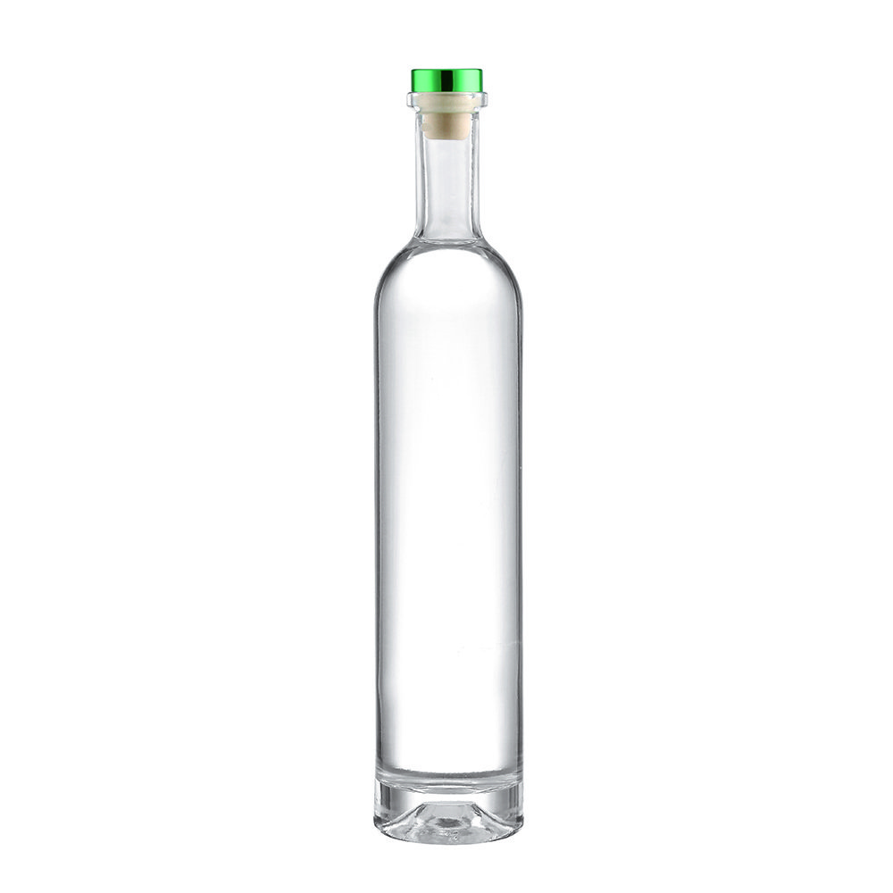 Custom cylindrical frosted juice coffee spirit glass bottle 375ml 500ml 700ml Vodka Whiskey Brandy rum empty bottle with lid