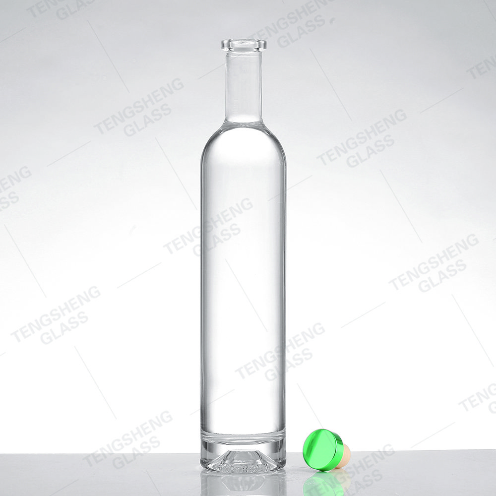 Custom cylindrical frosted juice coffee spirit glass bottle 375ml 500ml 700ml Vodka Whiskey Brandy rum empty bottle with lid
