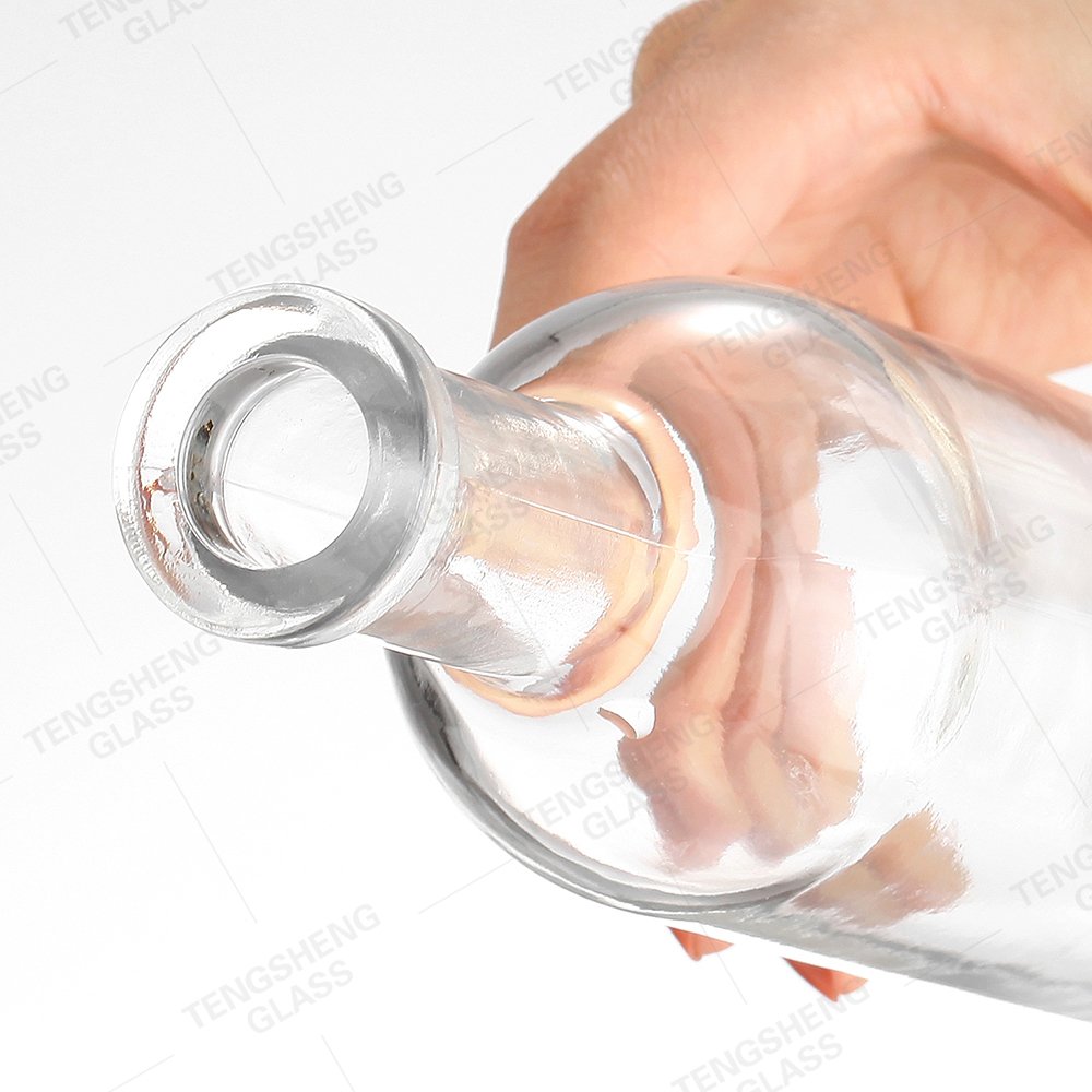 Custom cylindrical frosted juice coffee spirit glass bottle 375ml 500ml 700ml Vodka Whiskey Brandy rum empty bottle with lid