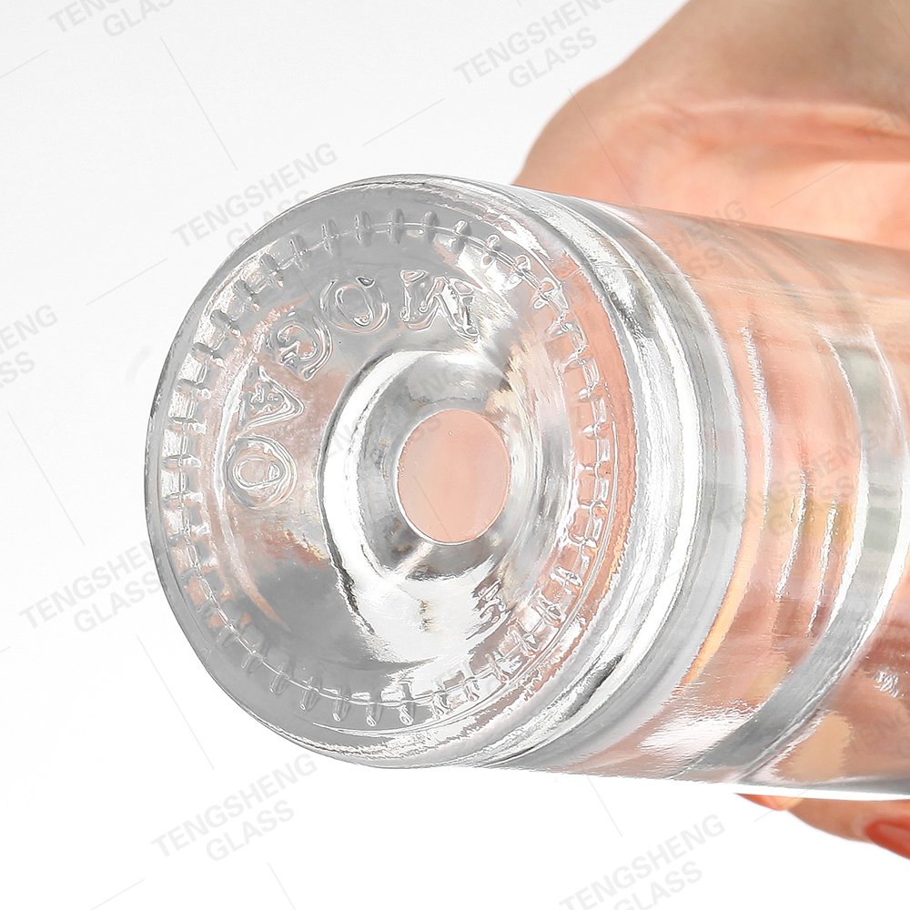 Custom cylindrical frosted juice coffee spirit glass bottle 375ml 500ml 700ml Vodka Whiskey Brandy rum empty bottle with lid