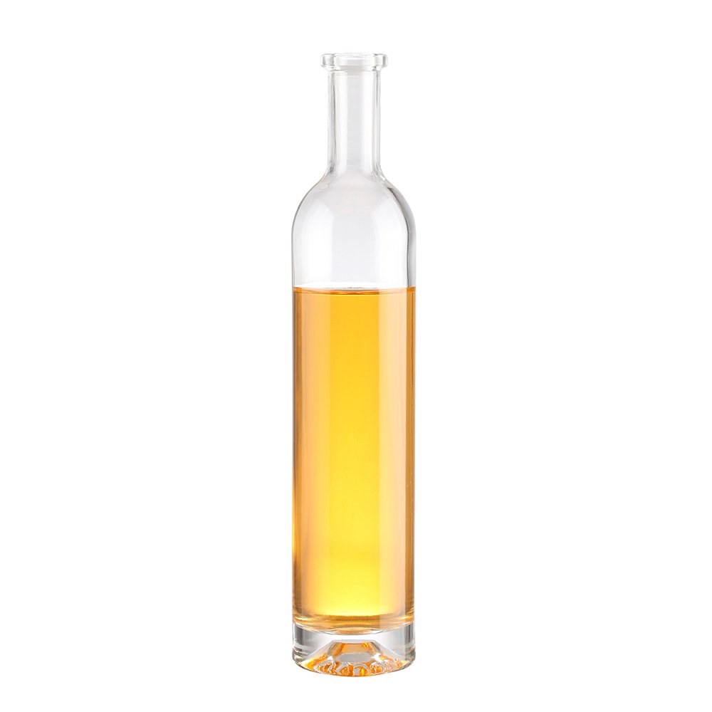 Custom cylindrical frosted juice coffee spirit glass bottle 375ml 500ml 700ml Vodka Whiskey Brandy rum empty bottle with lid