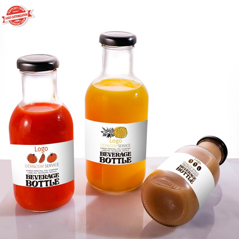 Hot selling 8oz 10oz 16oz seabuckthorn juice beverage glass bottle for liquid beverages container