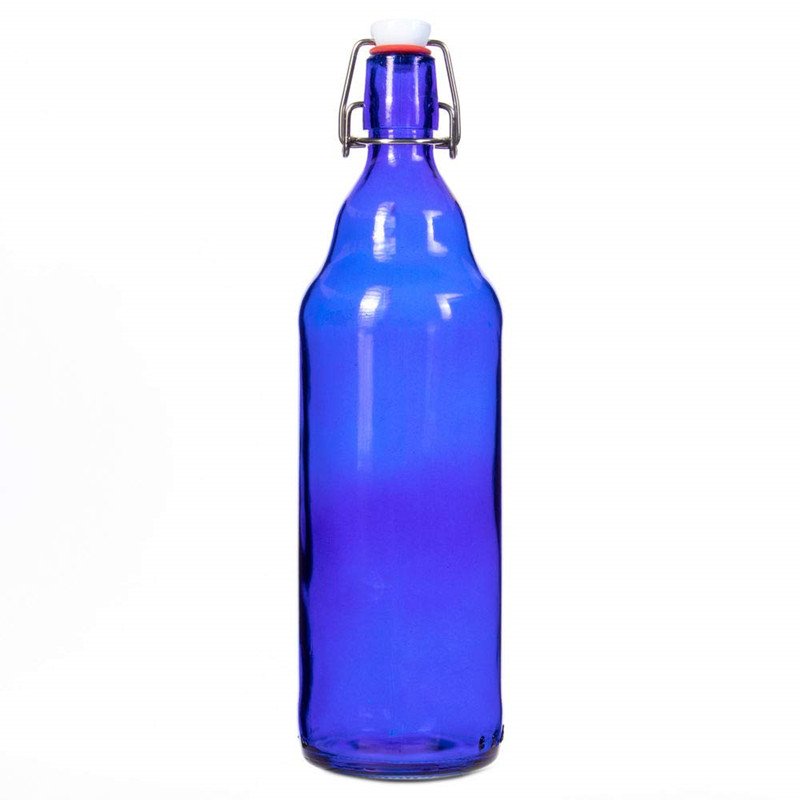 33 oz Blue Glass Bottles Swing Top/Flip Top Airtight Roll Cap Quart Size-for Alcoholic Beverages Home Brewing including Beer