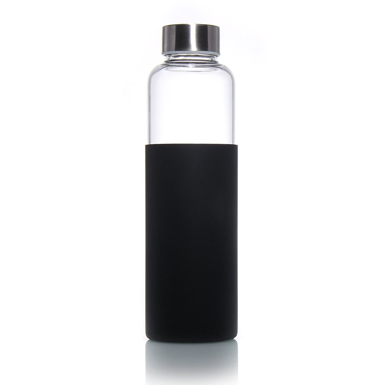 Top Grade 350Ml 500Ml 16Oz 700Ml 1L Transparent High Borosilicate Glass Water Bottle With Bamboo Lid