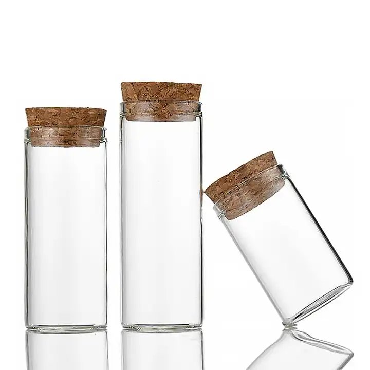 Small Glass Bottles 10ml Mini Storage Message Medicine Tea and Small Balls Glass Bottles Jar with Cork Lids