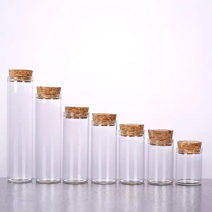 Small Glass Bottles 10ml Mini Storage Message Medicine Tea and Small Balls Glass Bottles Jar with Cork Lids