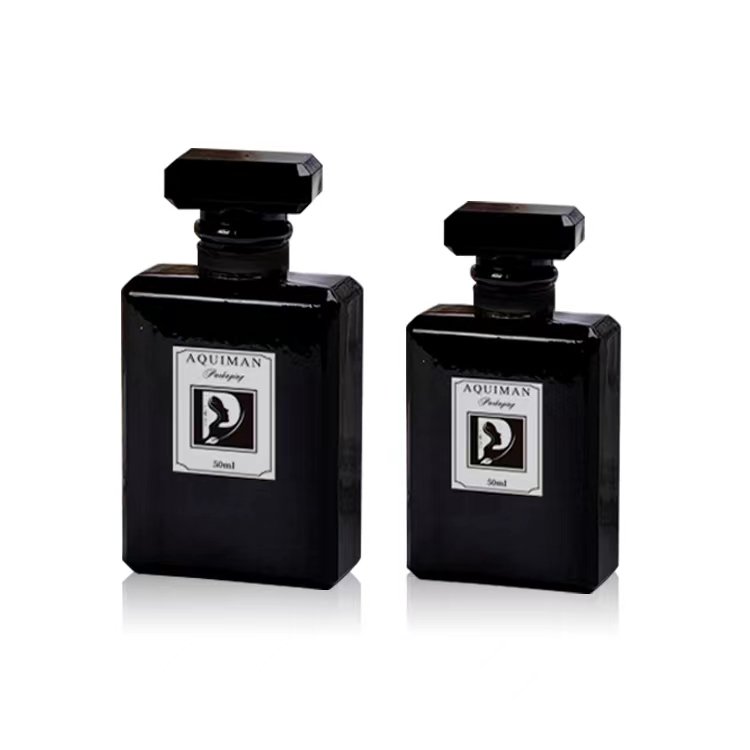 Wholesale Customized Luxury Empty Black Continuous Spray Glass Bottle 50 ml 100 ml For Perfume Packaging