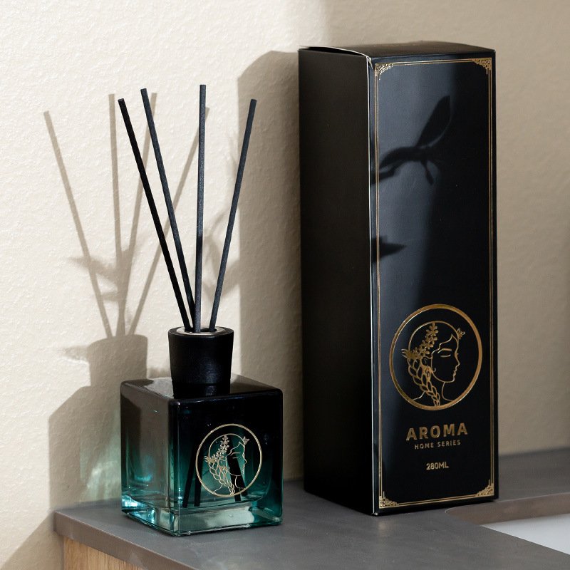 Wholesale Luxury Custom Decorative Amber Glass No Fire Scented Candle Unique Transparent Floral Aroma Reed Diffuser
