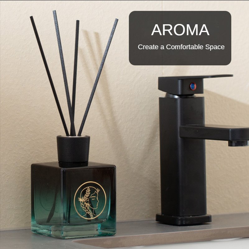 Wholesale Luxury Custom Decorative Amber Glass No Fire Scented Candle Unique Transparent Floral Aroma Reed Diffuser