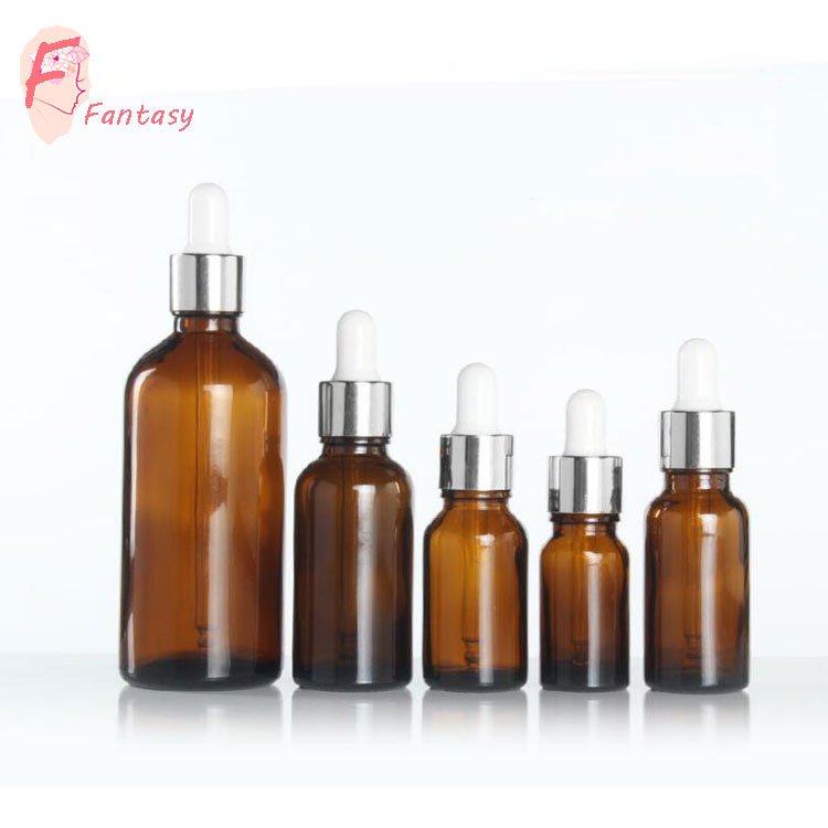 Chinese supplier retail 5ml 10ml 15ml 20ml 30ml 50ml 100ml beautiful brown glass dropper bottle essential oil amber bottles