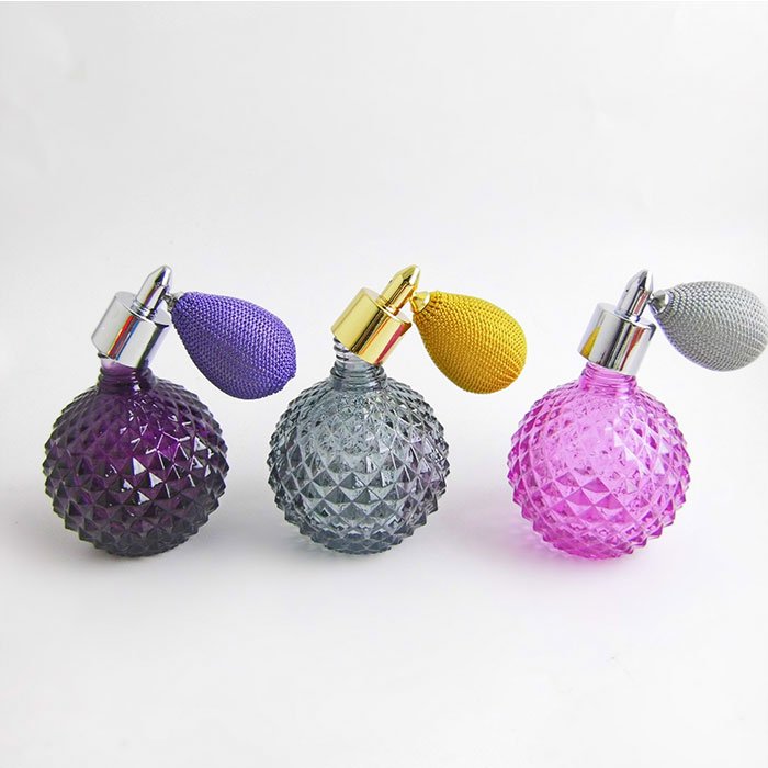 Colorful Glass Perfume Bottle 50Ml Lady Parfum Bottle Purple Matte Finishing Perfume Bottle With Cap