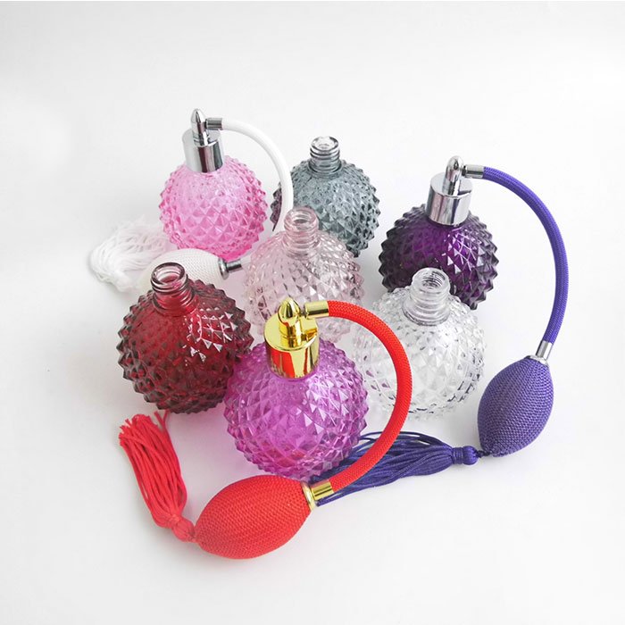 Colorful Glass Perfume Bottle 50Ml Lady Parfum Bottle Purple Matte Finishing Perfume Bottle With Cap