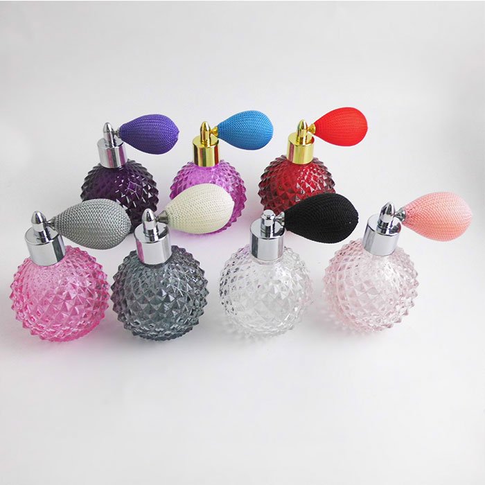 Colorful Glass Perfume Bottle 50Ml Lady Parfum Bottle Purple Matte Finishing Perfume Bottle With Cap
