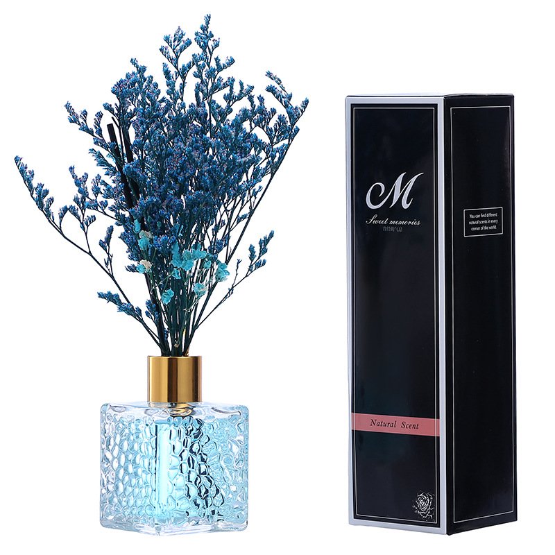 Luxury Custom Glass Bottle Aroma Essential 0il Flower Aromatherapy Stick Household Reed Diffuser