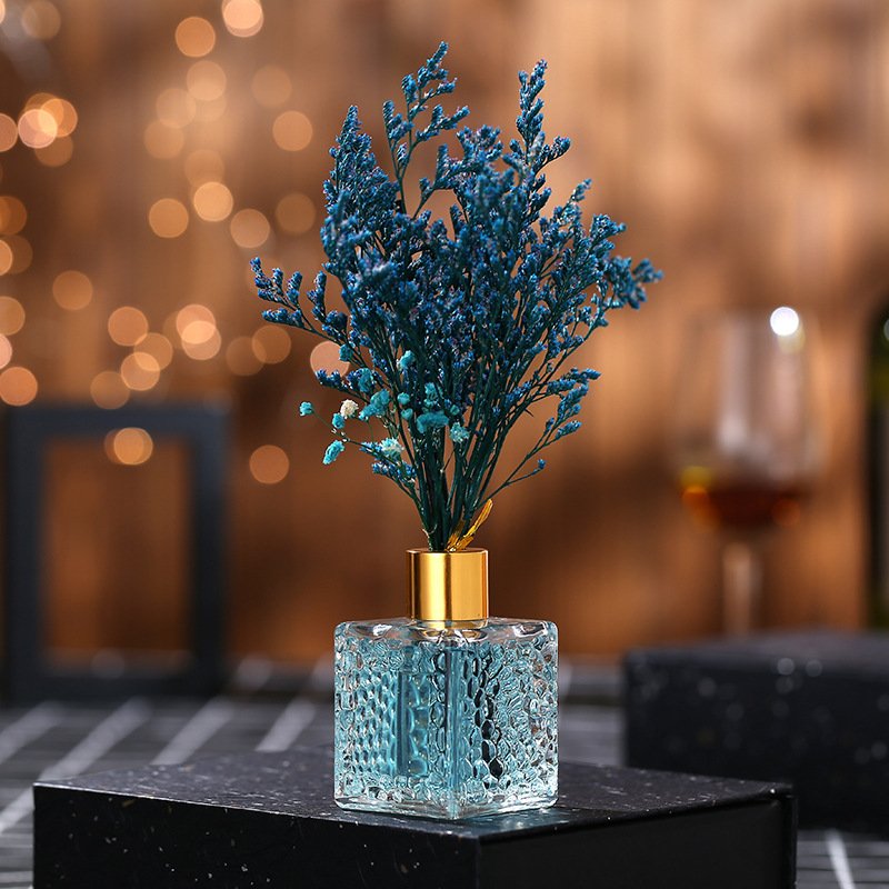 Luxury Custom Glass Bottle Aroma Essential 0il Flower Aromatherapy Stick Household Reed Diffuser