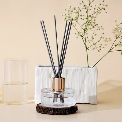 Large Round Reed Car Diffuser Glass Bottle 100Ml Car Fragrances Round Empty Matte Black Frosted 100Ml Diffuser Bottle