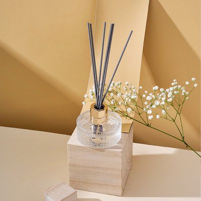Large Round Reed Car Diffuser Glass Bottle 100Ml Car Fragrances Round Empty Matte Black Frosted 100Ml Diffuser Bottle