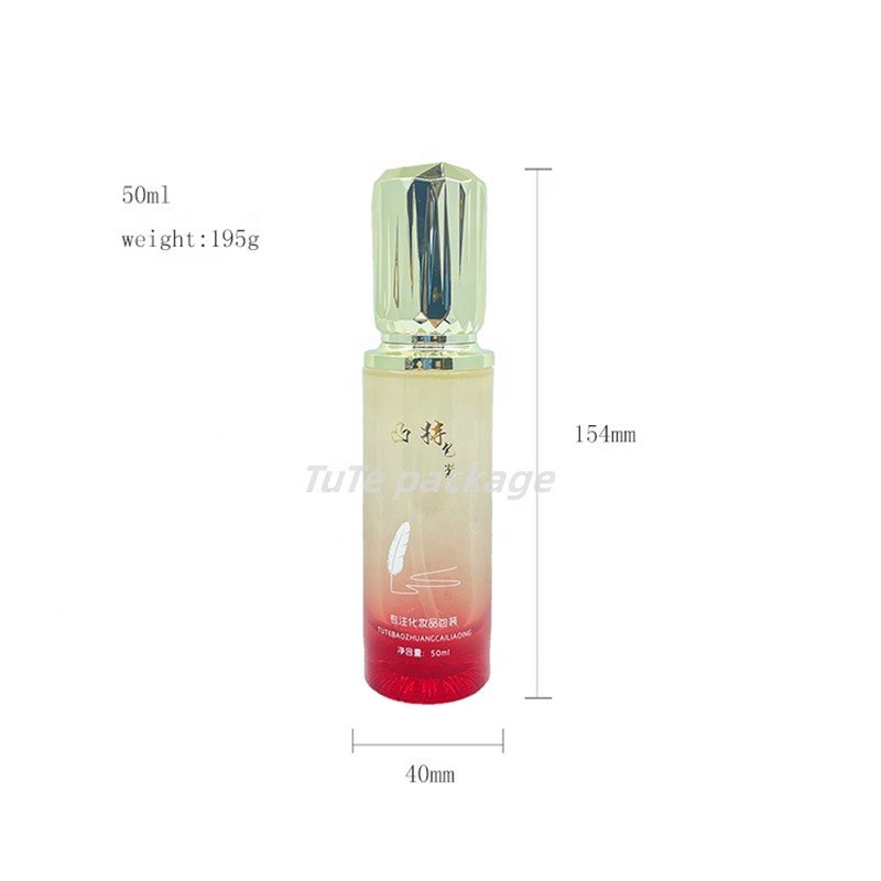 glass bottle for cosmetics liquid packaging cosmetics essence milk pump glass spray bottle glass cream can be customized