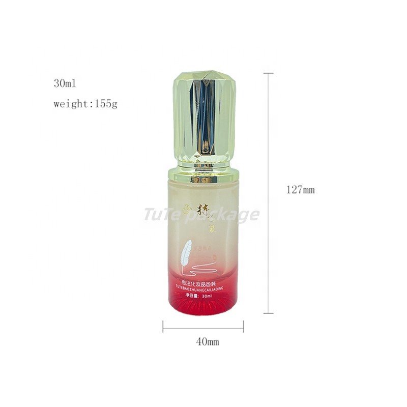 glass bottle for cosmetics liquid packaging cosmetics essence milk pump glass spray bottle glass cream can be customized