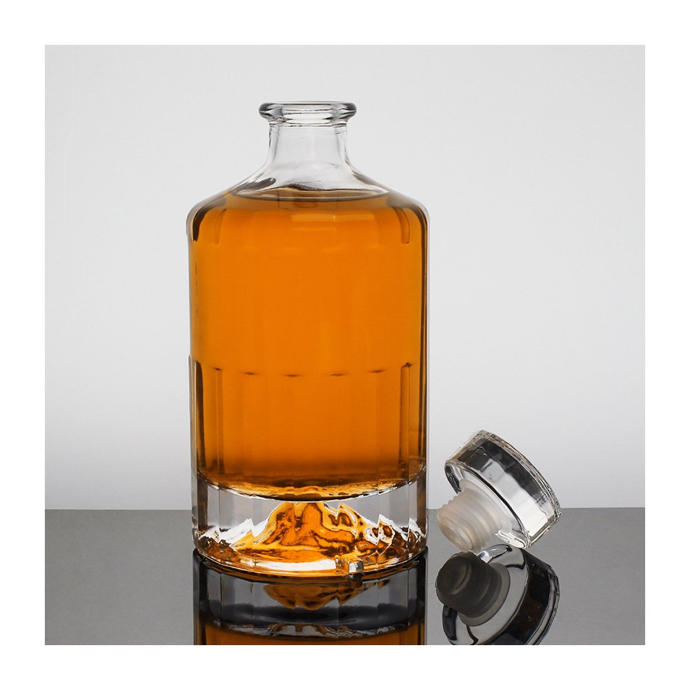 Gin Rum Brandy Spirit Whisky Vodka Liquor Glass Bottle 250ml 500ml Wine Alcohol Bottle Print Luxury Carton Screen Printing Round