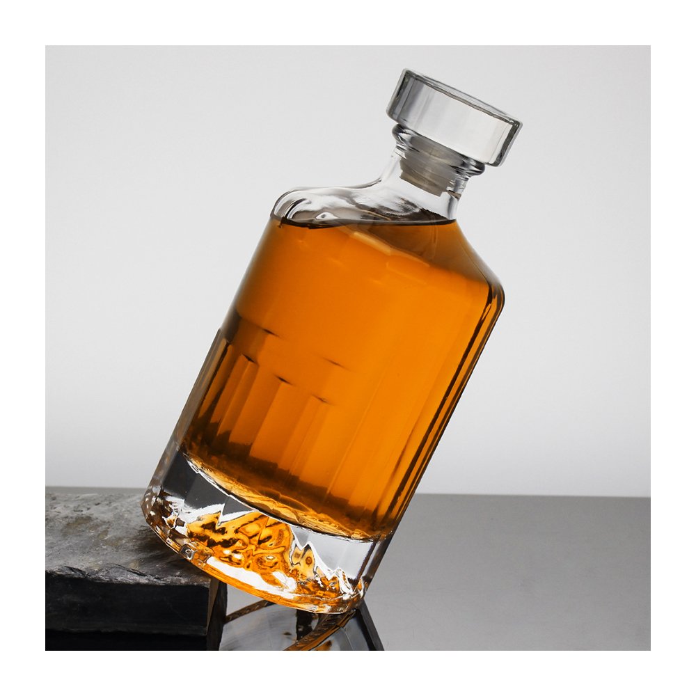 Gin Rum Brandy Spirit Whisky Vodka Liquor Glass Bottle 250ml 500ml Wine Alcohol Bottle Print Luxury Carton Screen Printing Round