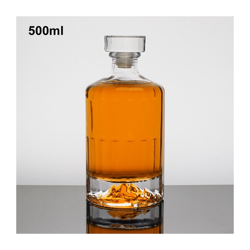 Gin Rum Brandy Spirit Whisky Vodka Liquor Glass Bottle 250ml 500ml Wine Alcohol Bottle Print Luxury Carton Screen Printing Round