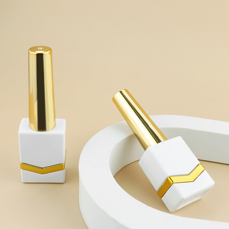 The 11 ml square empty nail polish glass bottle with the alloy part and assort the cap add brush
