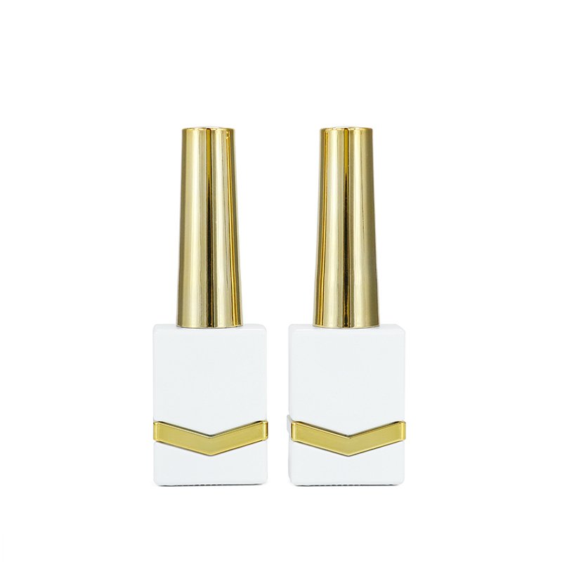The 11 ml square empty nail polish glass bottle with the alloy part and assort the cap add brush