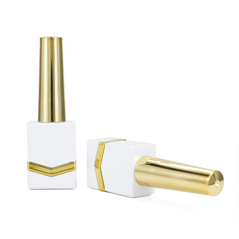 The 11 ml square empty nail polish glass bottle with the alloy part and assort the cap add brush