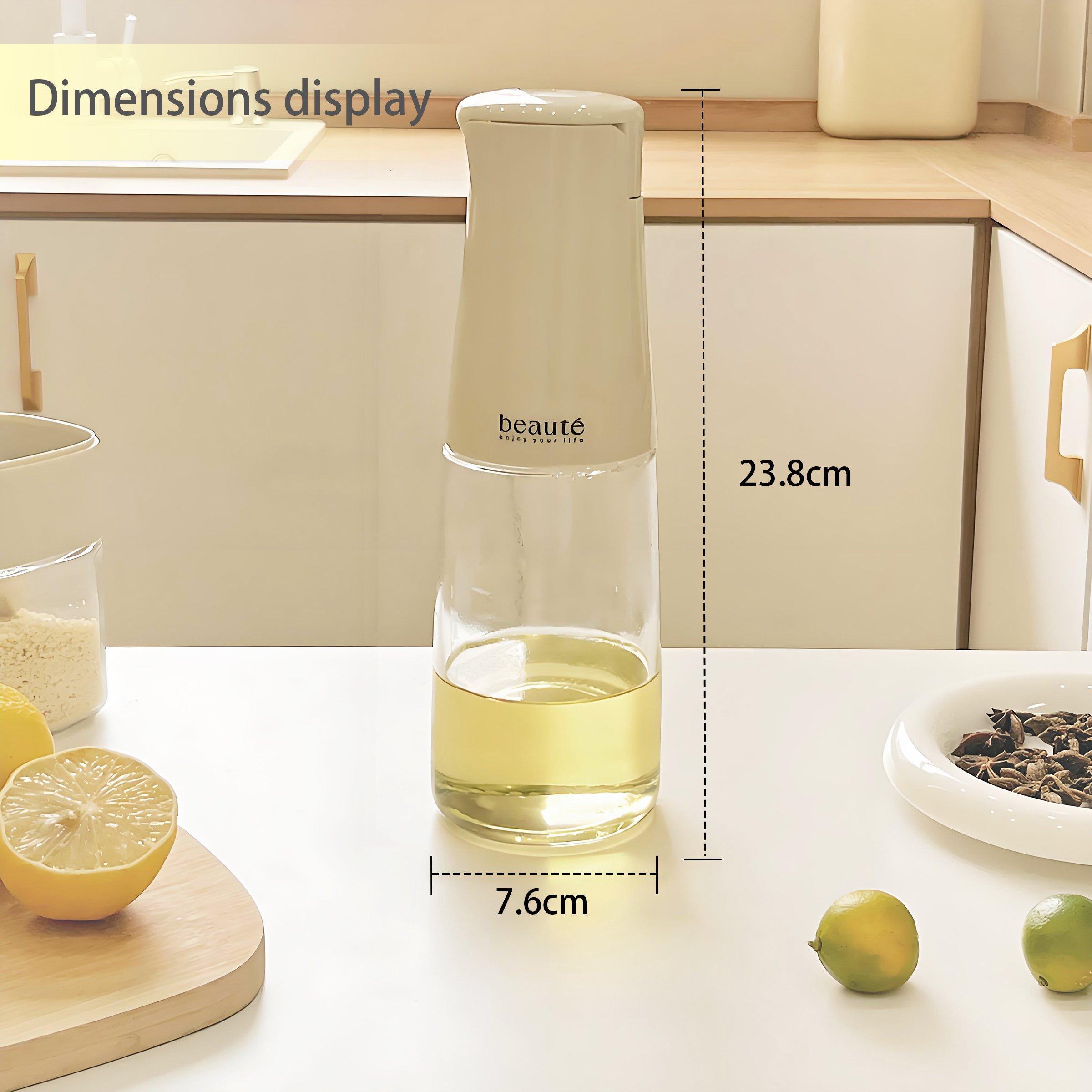 Hot home use automatic opening and closing gravity glass oil pot with lid condiment bottle vinegar bottle oil bottle