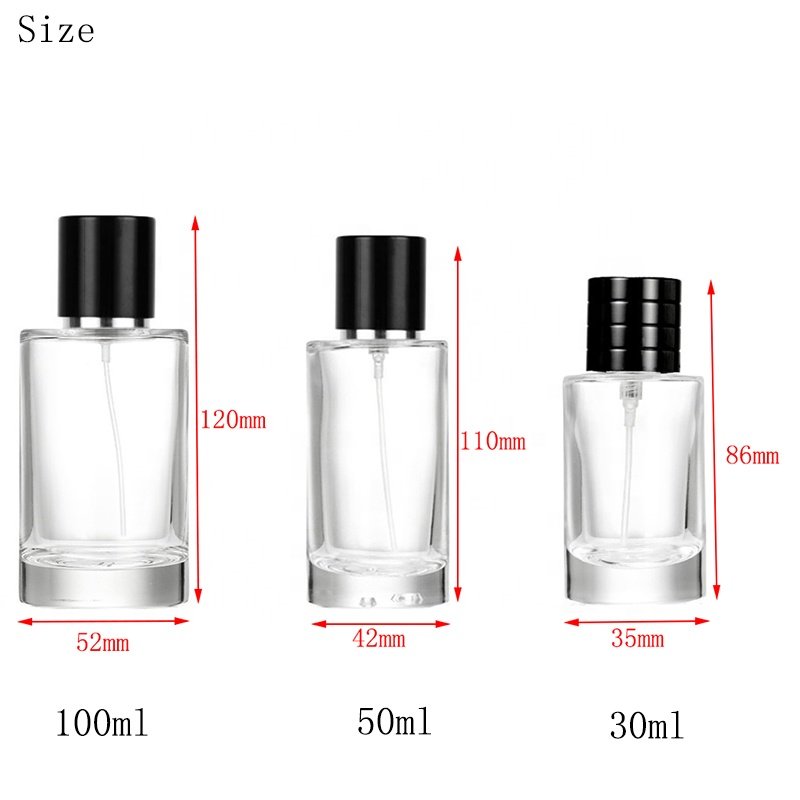 Factory Price Round Clear Spray Glass Perfume Bottle 50ml 100ml Perfume Glass Bottle Men (GPM16)
