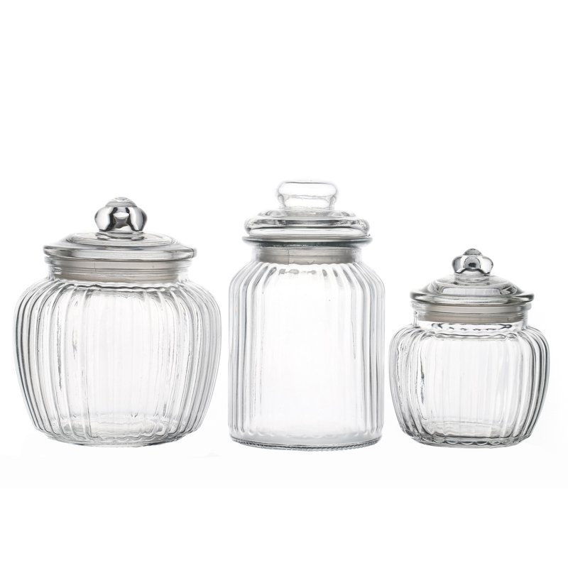 KDG Brand High quality transparent color 600ml 1500ml large glass bottle jar Kitchen glassware