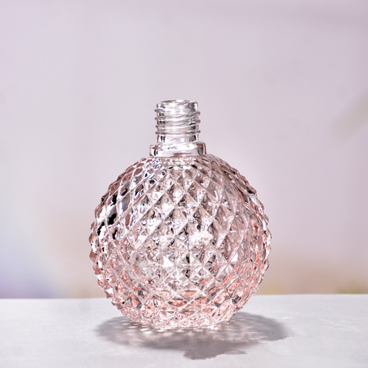Empty 50ml 100ml colorful ball shape glass perfume bottle with air sac