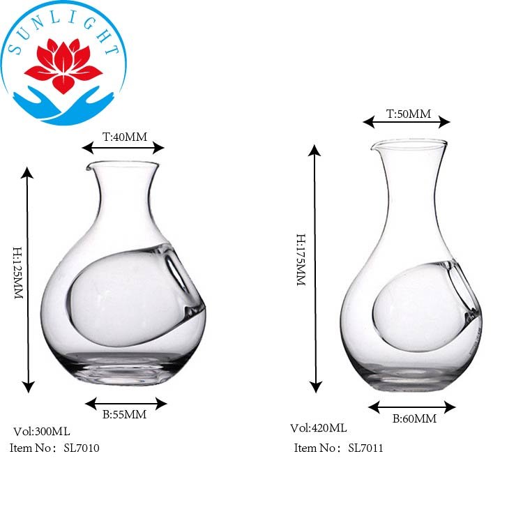 Factory wholesale 300ML 420ML high isolation double room ice glass bottle whiskey coffee sake bottle decanter