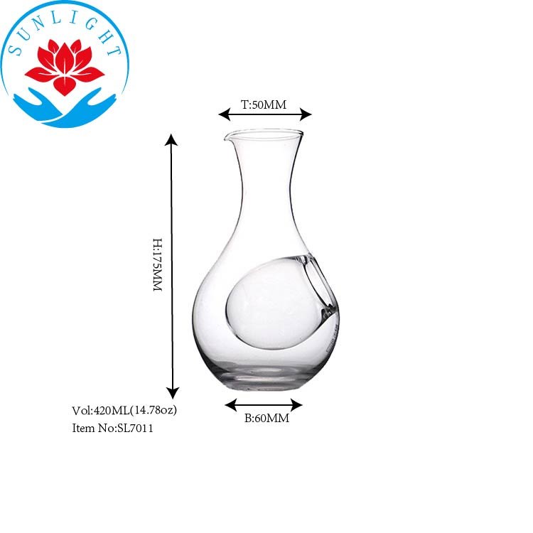 Factory wholesale 300ML 420ML high isolation double room ice glass bottle whiskey coffee sake bottle decanter