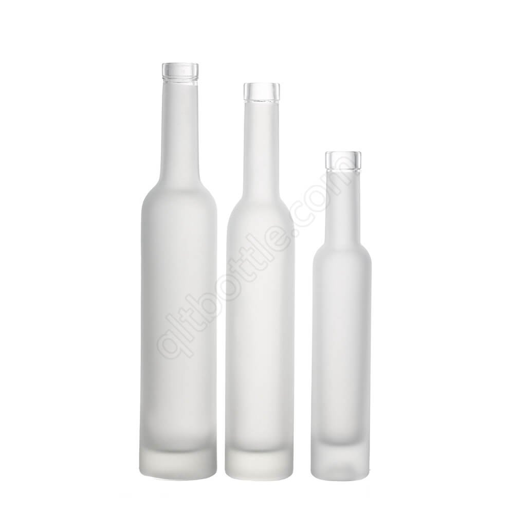 Free sample Round Tall and Thin Cork Top 200ml 375ml 500ml 750ml Clear Gin Vodka Ice Wine Glass Bottle With Cork Lid