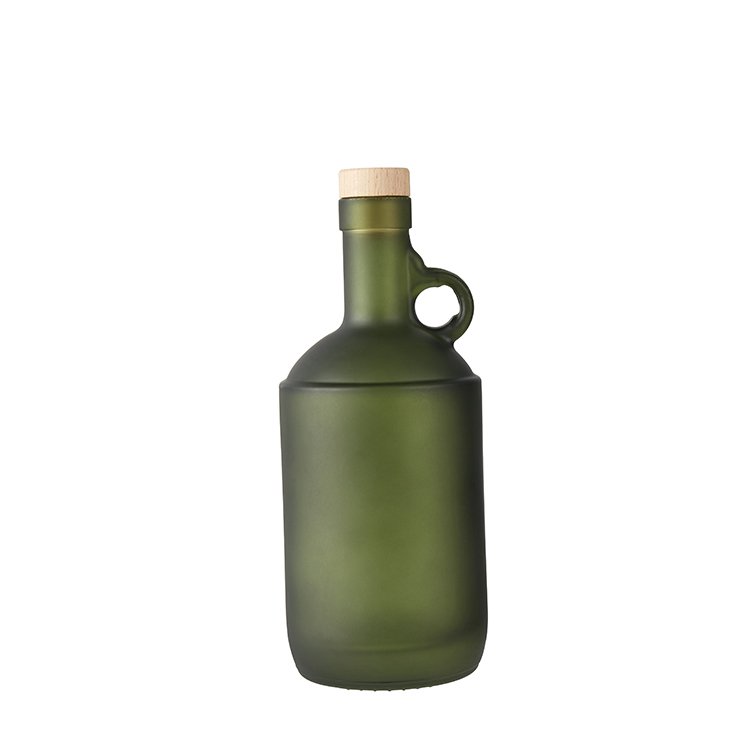 750ml 25OZ Flint Round Moonshine Spirits Glass Bottle With Straight Body Panel Design & Single Finger Pistol Grip Handle