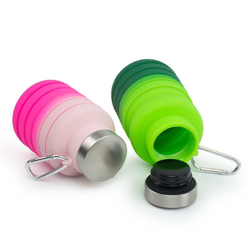 Custom Foldable Travel Bottles Outdoor Sport Portable Folding Drinking Water Bottle Collapsible Silicone Bottle