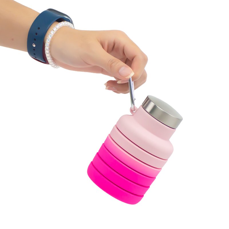 Custom Foldable Travel Bottles Outdoor Sport Portable Folding Drinking Water Bottle Collapsible Silicone Bottle