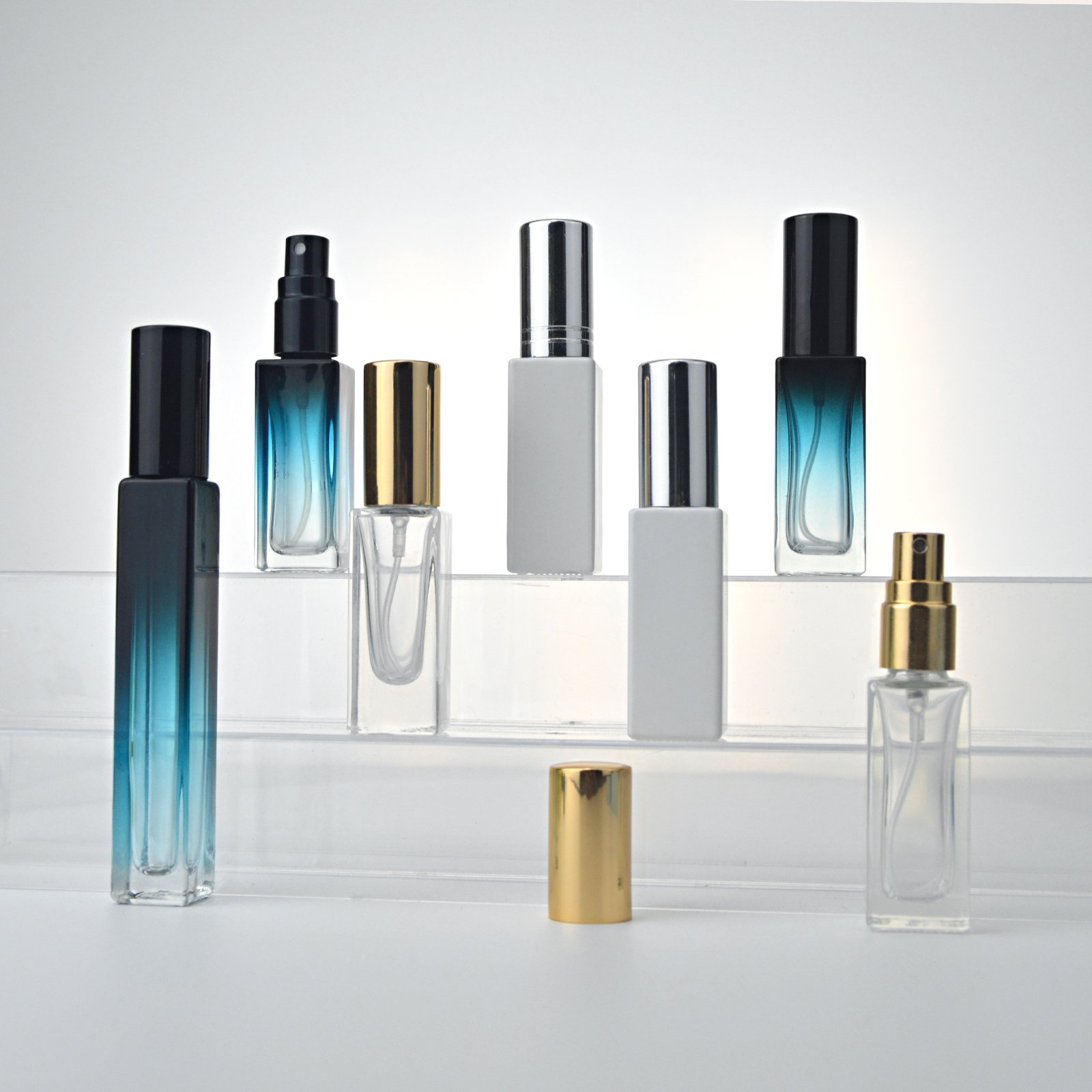 Mub Thick Bottom Vintage 8ml Mini Round Square Clear Refillable Perfume Bottles 8ml Quality Sample Glass Perfume Decants