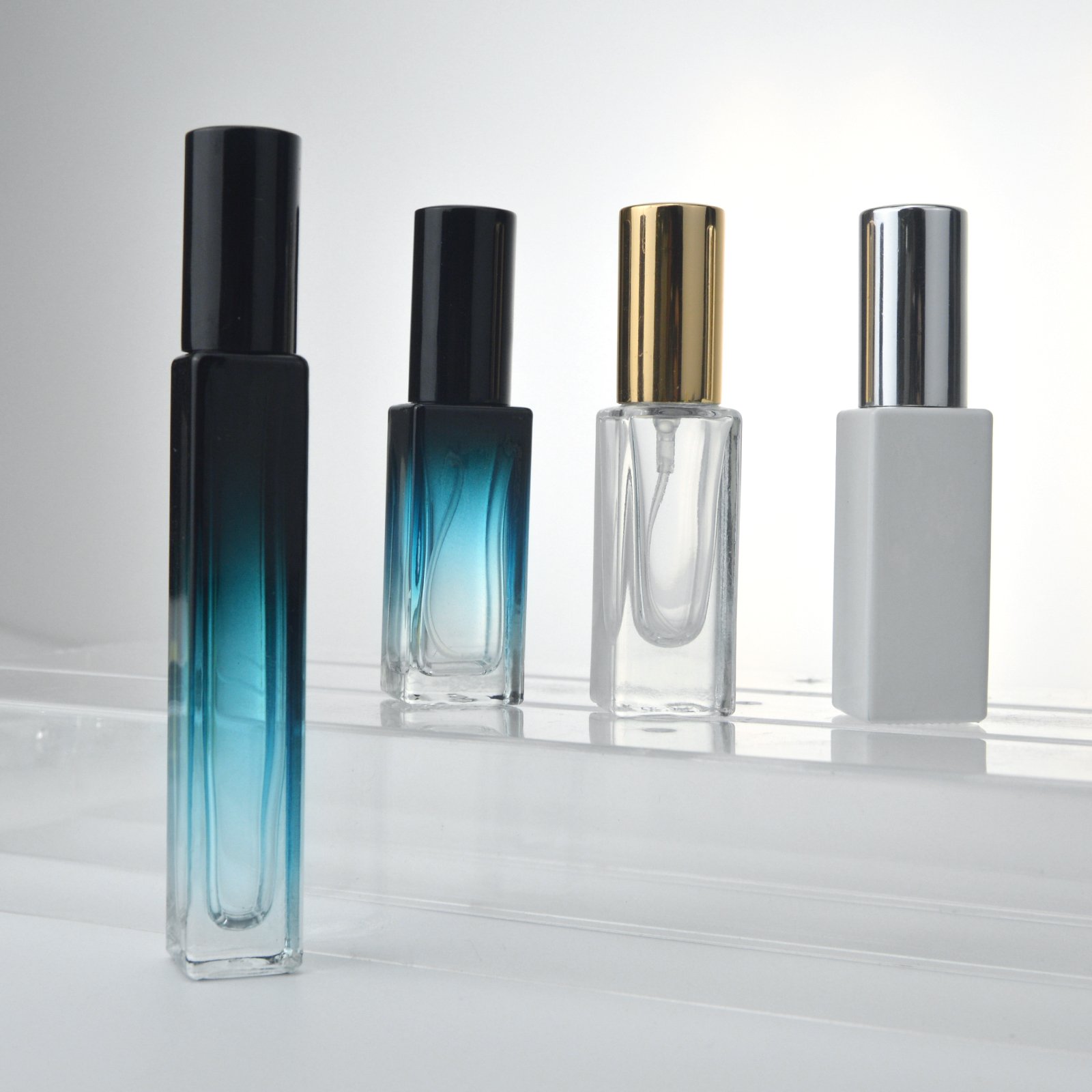 Mub Thick Bottom Vintage 8ml Mini Round Square Clear Refillable Perfume Bottles 8ml Quality Sample Glass Perfume Decants