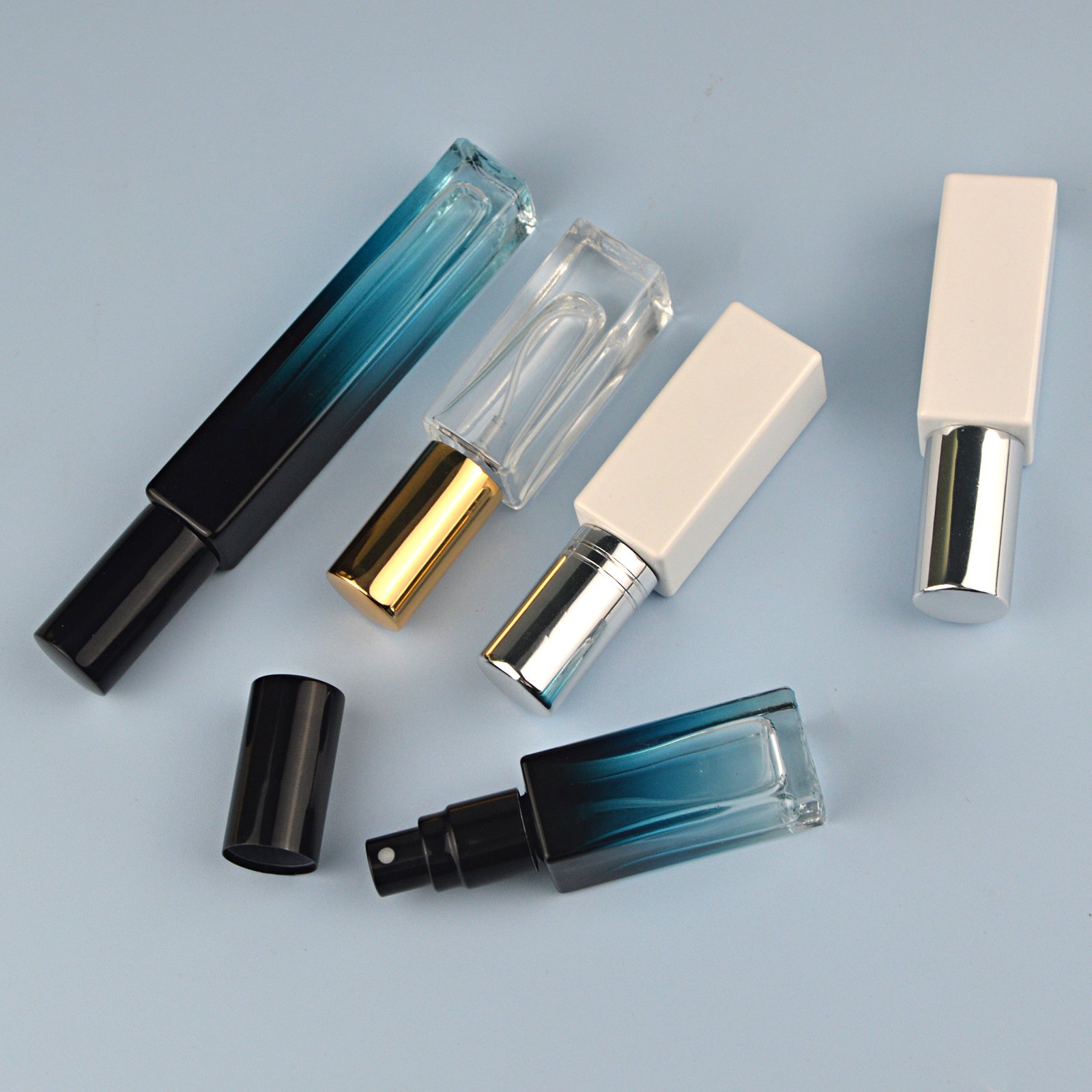 Mub Thick Bottom Vintage 8ml Mini Round Square Clear Refillable Perfume Bottles 8ml Quality Sample Glass Perfume Decants