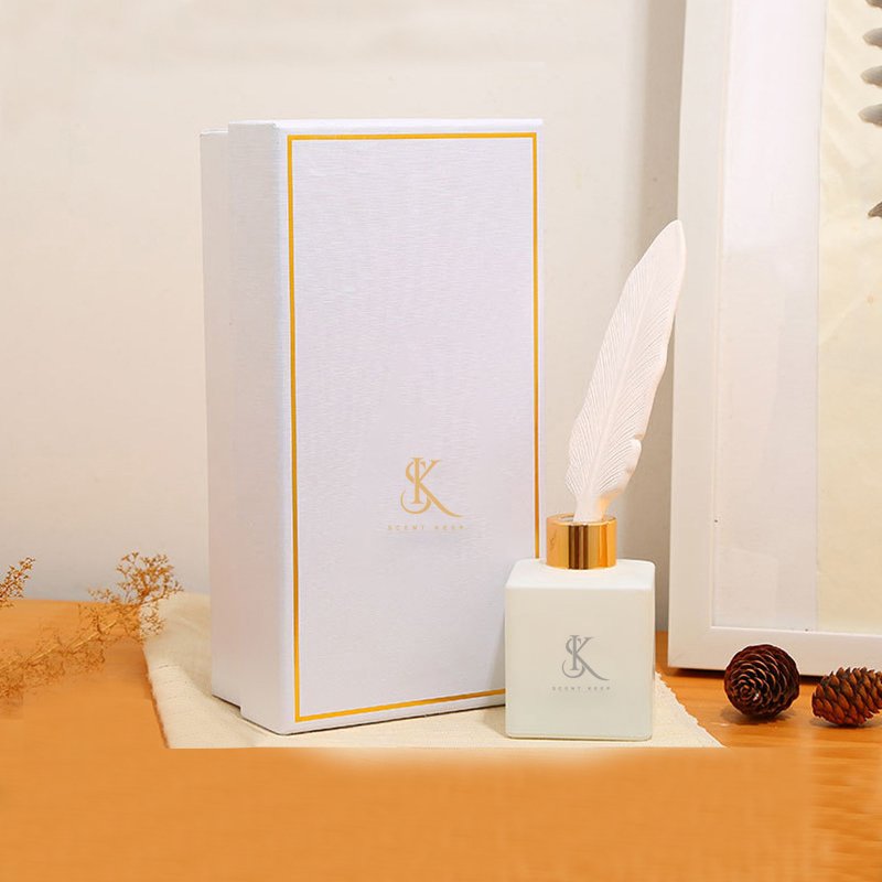 50ml 100ml 150ml 200ml 500ml square reed diffuser glass bottle ceramic diffuser feather diffuser bottle square