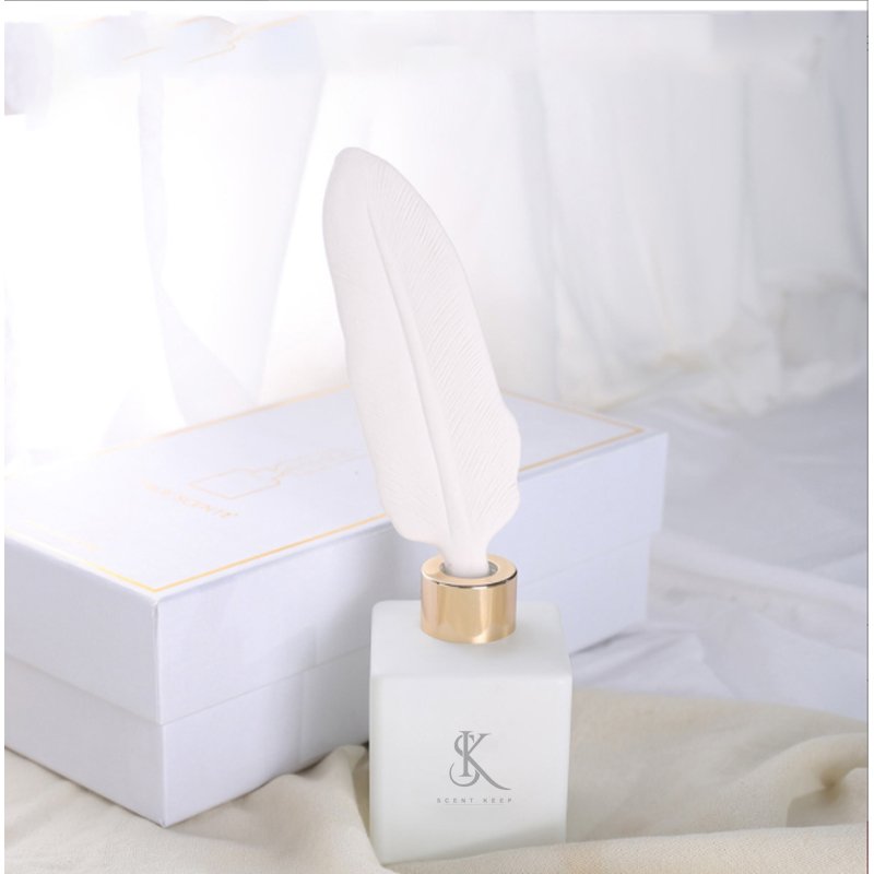 50ml 100ml 150ml 200ml 500ml square reed diffuser glass bottle ceramic diffuser feather diffuser bottle square