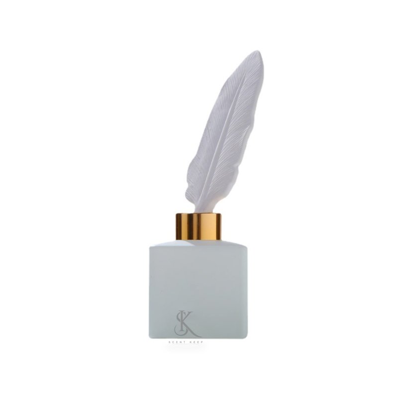 50ml 100ml 150ml 200ml 500ml square reed diffuser glass bottle ceramic diffuser feather diffuser bottle square