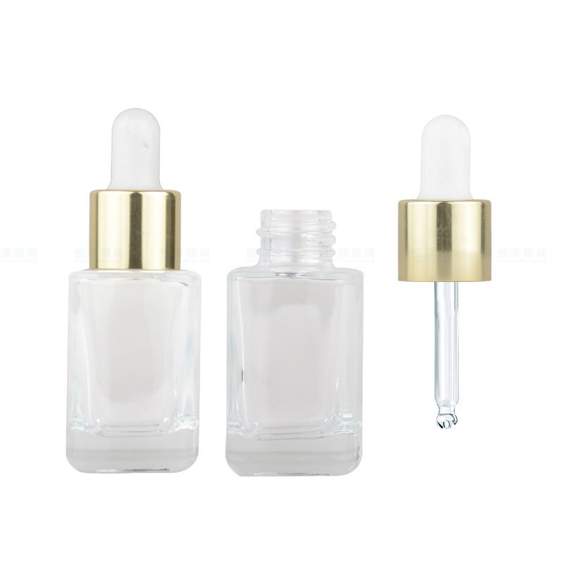 Factory 15ml Cosmetic Lotion Frosted Glass Bottle With Spray Pump