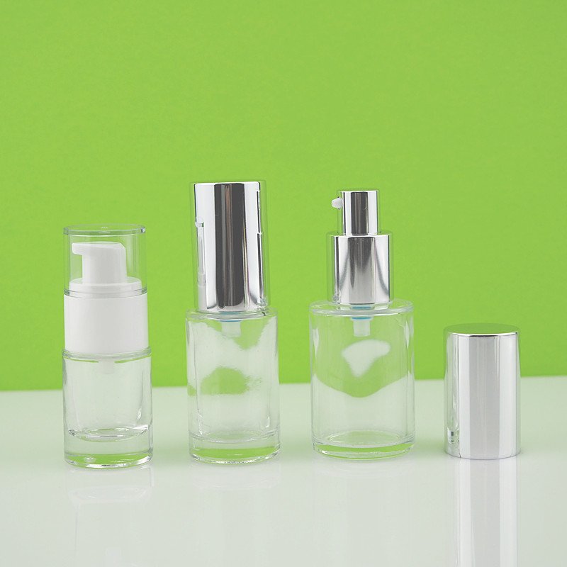 1oz 2.5oz 30ml 50ml frosted red skincare serum cosmetic glass bottle with silver pump