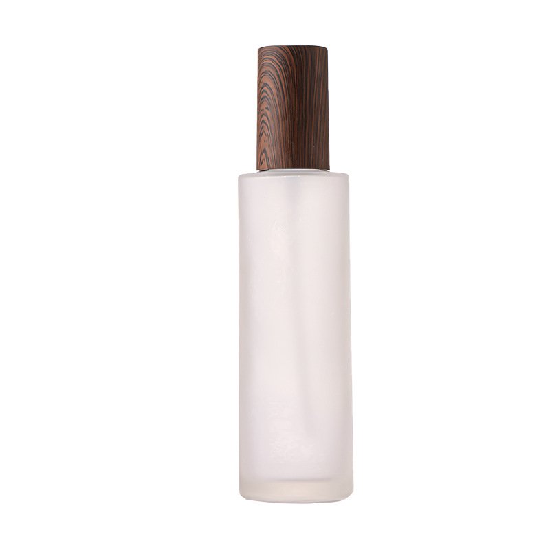 Water Transfer Printing Dark Wood Grain Cap Spray Glass Bottle