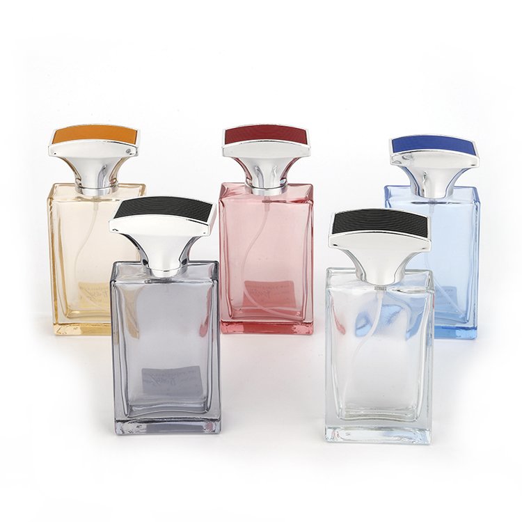 YJ-00830 Custom Spray Refillable Perfume Bottles 50ml Glass Pump Glass Bottles With Lid